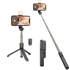 GENERICO - Tripode Palo Selfie Con Bluetooth Estabilizador Con Luz Led