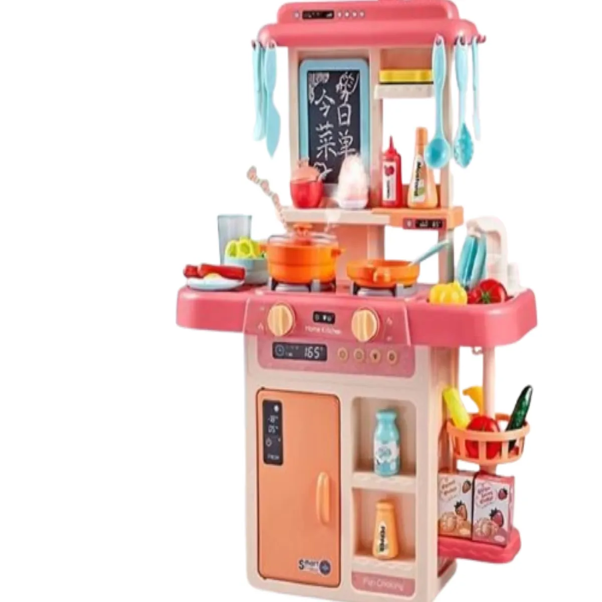 GENERICO - Juguete Set Cocina con Luz Sonido Rosado Infantil 63Cm