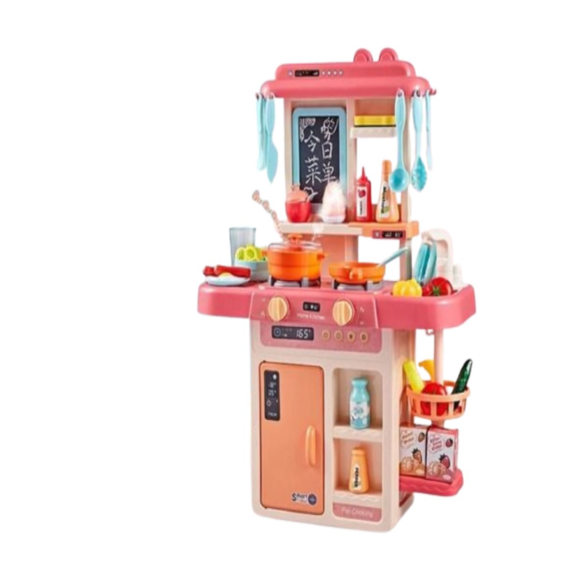GENERICO - Juguete Set Cocina con Luz Sonido Rosado Infantil 63Cm