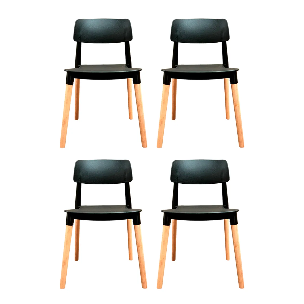 EL BARCO - SILLA LISBOA NEGRA - PACK 4 SILLAS