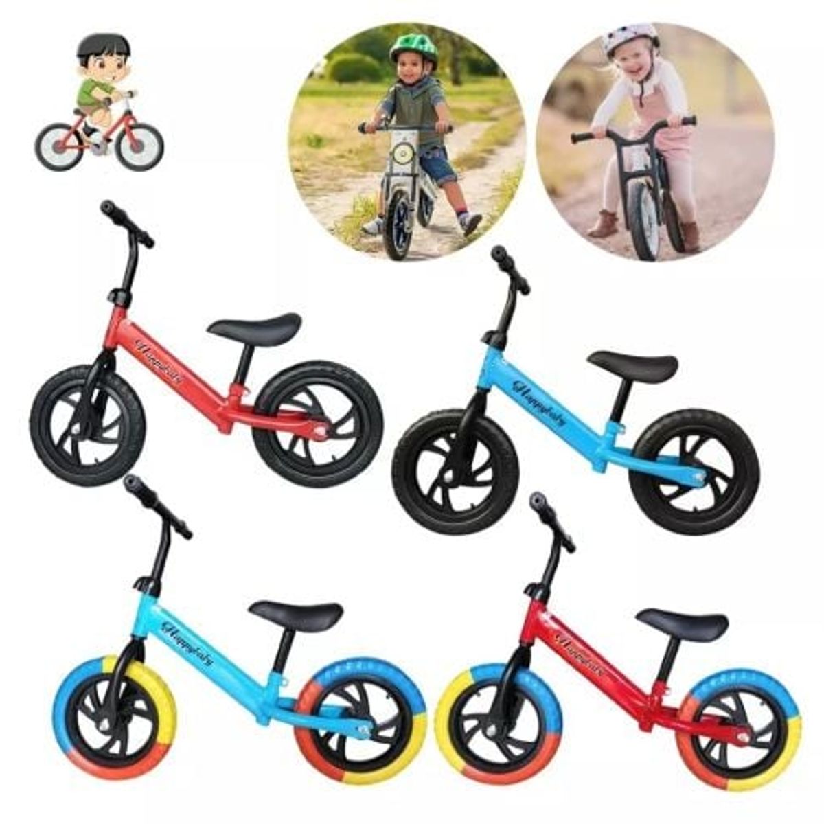GENERICO - Bicicleta Equilibrio Sin Pedales Aprendizaje Niños Blanco