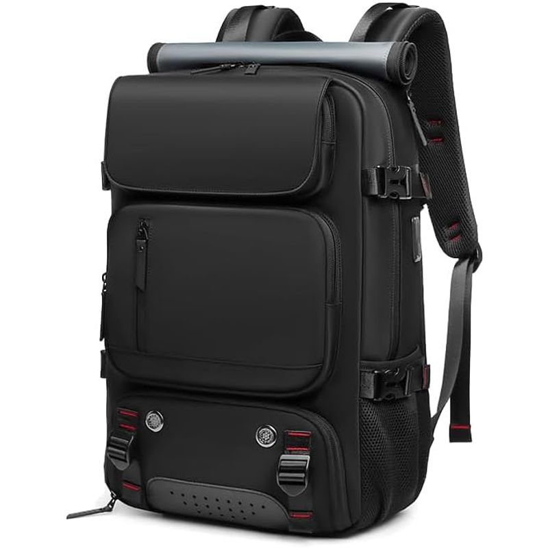 RURUTOTO - Mochila de viaje impermeable con bolsa de zapatos y USB puerto Azul