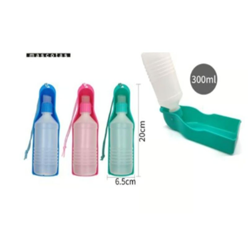 GENERICO - Botella De Agua Para Mascotas Color Rosa 300ml
