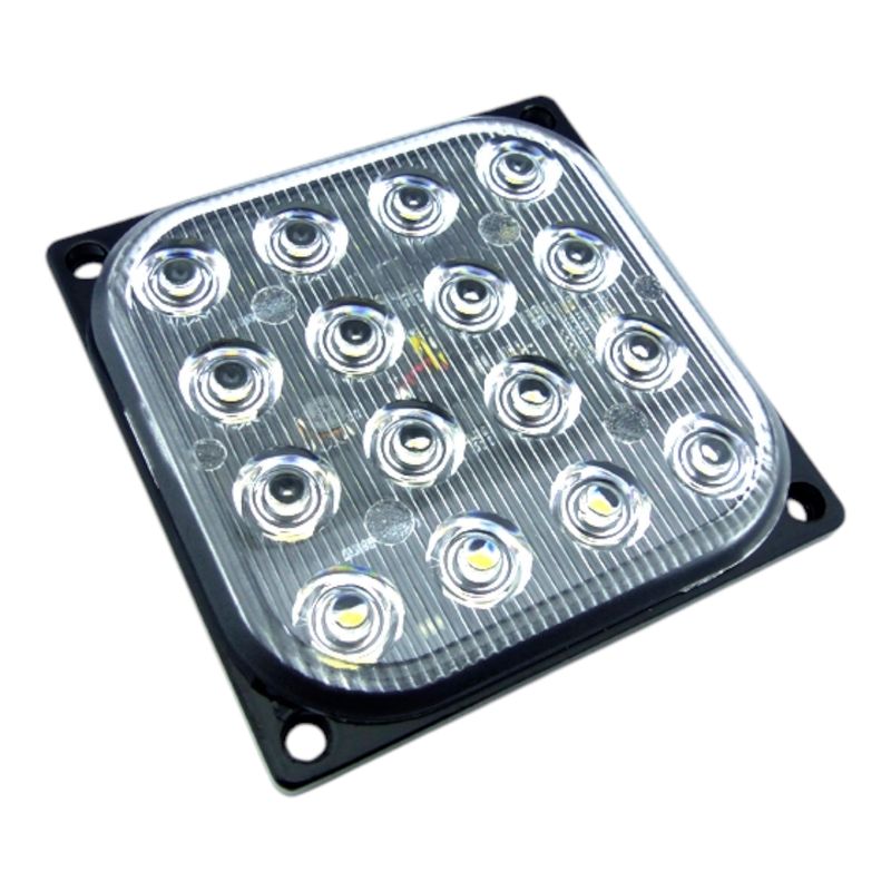 GENERICO - Luz Strobo 16 LED Cuadrada De 12 A 24 Volt Colores