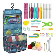 GENERICO - Set De Crochet Lanas Y Accesorios Para Tejer Con Bolsito 60