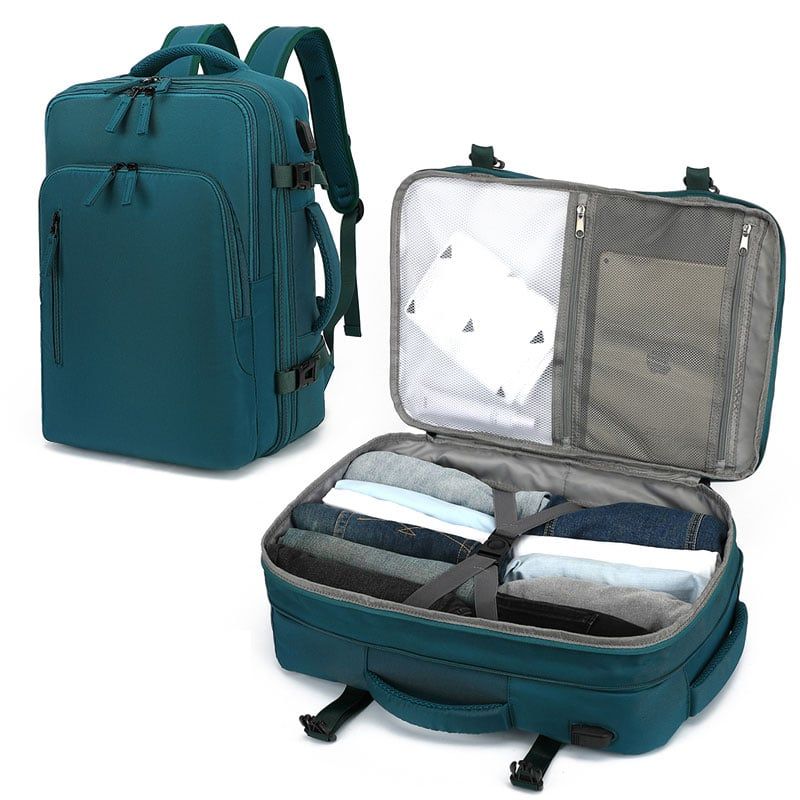 RURUTOTO - Mochila de viaje de gran capacidad con hombros Verde