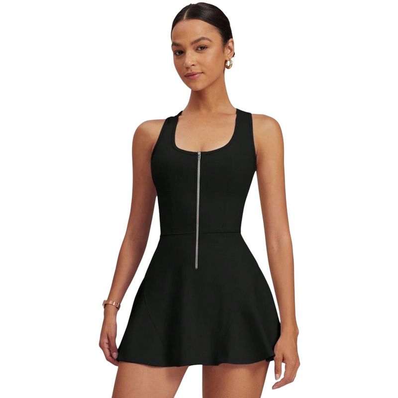 RURUTOTO - Vestido deportivo para mujer Negro