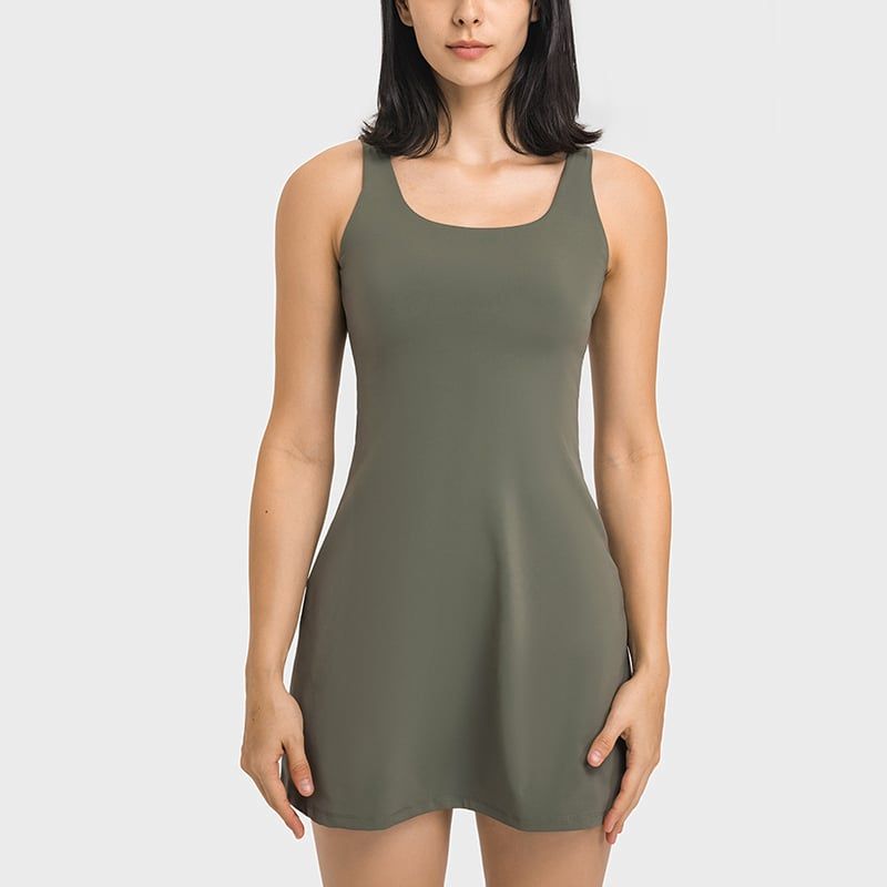RURUTOTO - Vestido Deportivo sin mangas para Mujer Negro