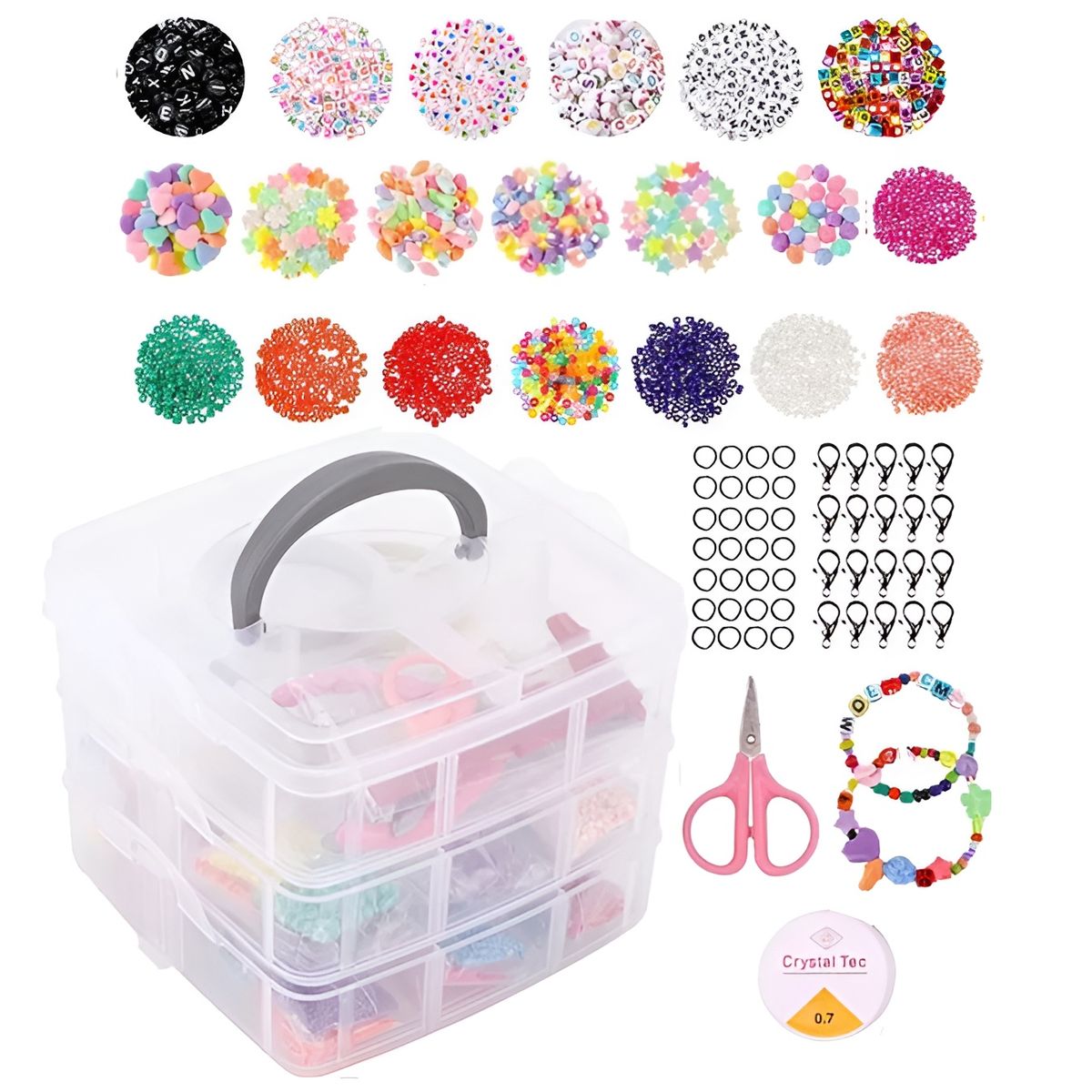 GENERICO - Set De Cuentas Para Pulseras Incluye Letras Con Accesorios