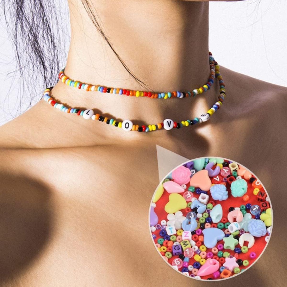 GENERICO - Set De Cuentas Para Pulseras Incluye Letras Con Accesorios