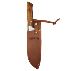 KANGKAWE - Cuchillo 7 Santoku Pirihueico Con Funda De Cuero Café