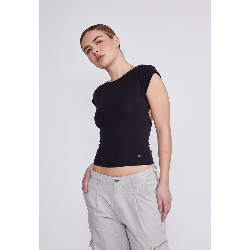 SIOUX - Peto Mujer Negro Espalda Abierta Sioux