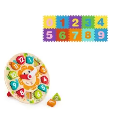 HAPE - Reloj didáctico Multicolor Desarrollo más Alfombra puzzle