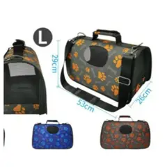 GENERICO - Bolso De Viaje Para Perros Diseño Patitas Azul L