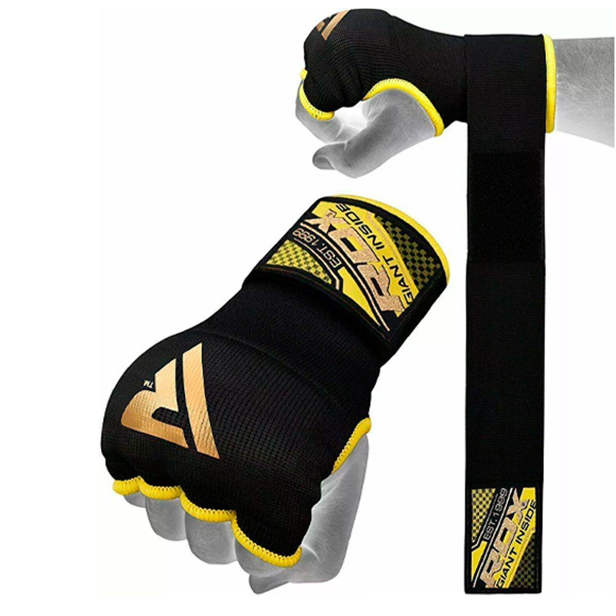 RDX - Guantes Rapidos RDX Con Vendas Black HYP-ISB - talla L