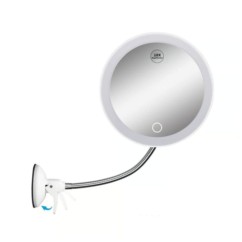 GENERICO - Espejo Led Flexible De Maquillaje Con Aumento X10 Ventosa