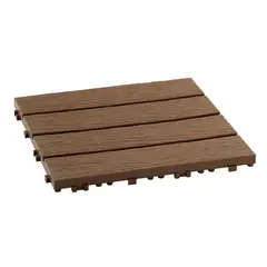 QRUBBER - Piso Jardín Armable Tipo Deck 9 Unidades Café MQ -