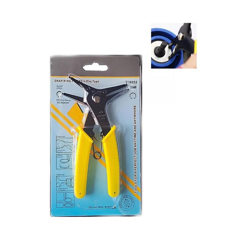 GENERICO - Alicate Pinza Anillos De Retención Interno Externo Multiuso
