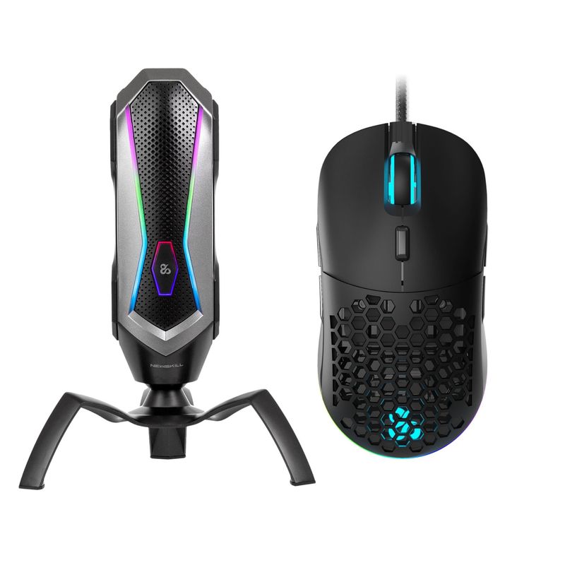 NEWSKILL - Pack Microfono RGB Agni Black + Mouse RGB Arakne