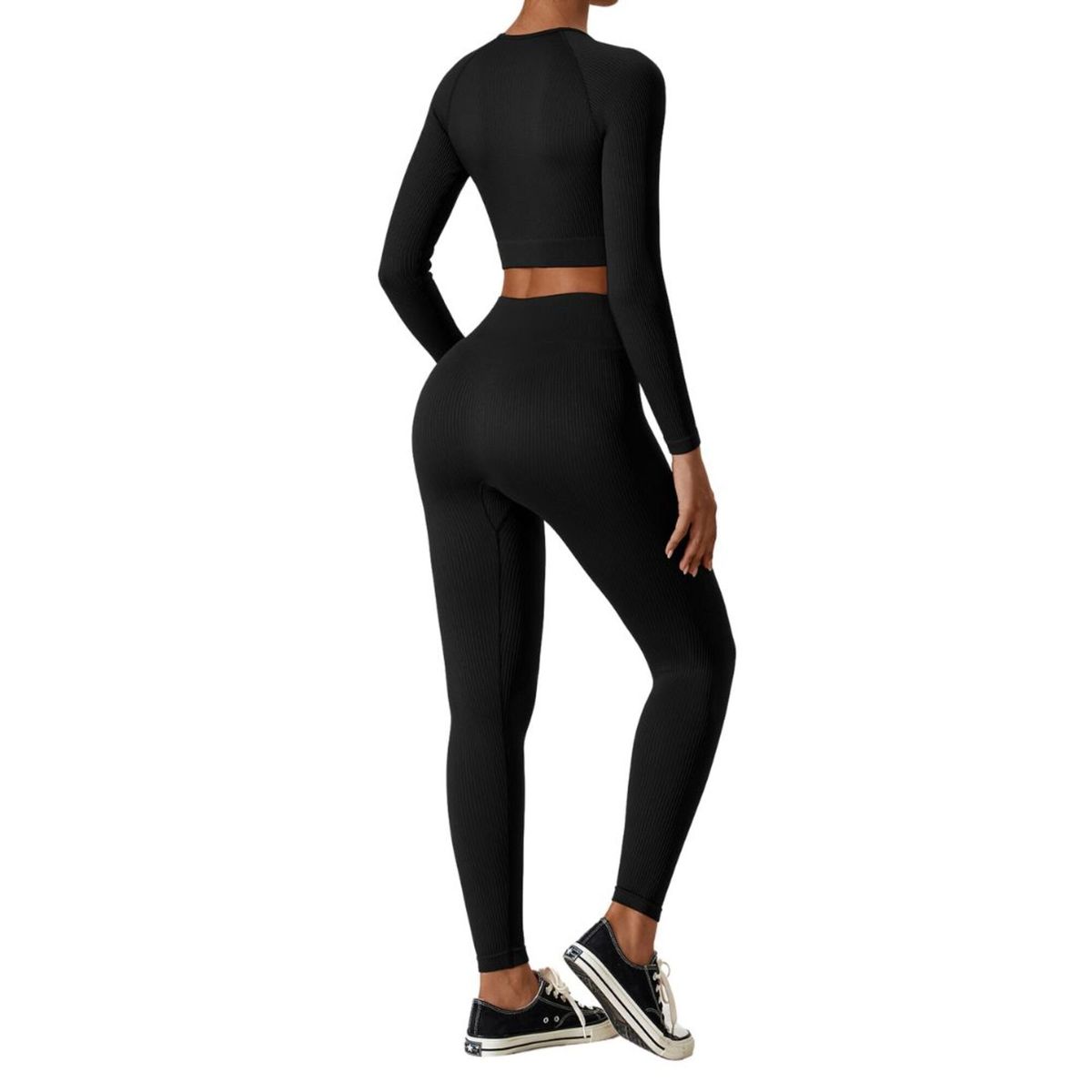 PANDA - Set Deportivo De 2 Piezas Calza + Top Manga Larga Basico