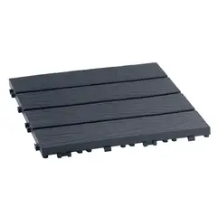 QRUBBER - Piso Jardín Armable Tipo Deck 9 Unidades Grafito MQ-