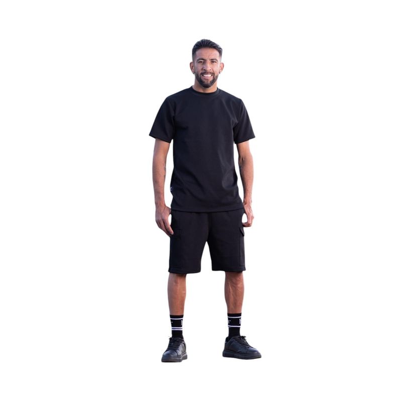 HELLE RAVEN HR - Conjunto polera mas short color negro