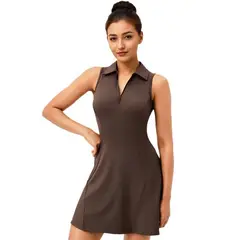 RURUTOTO - Vestidos de Deportivo Gym golf para mujer Negro