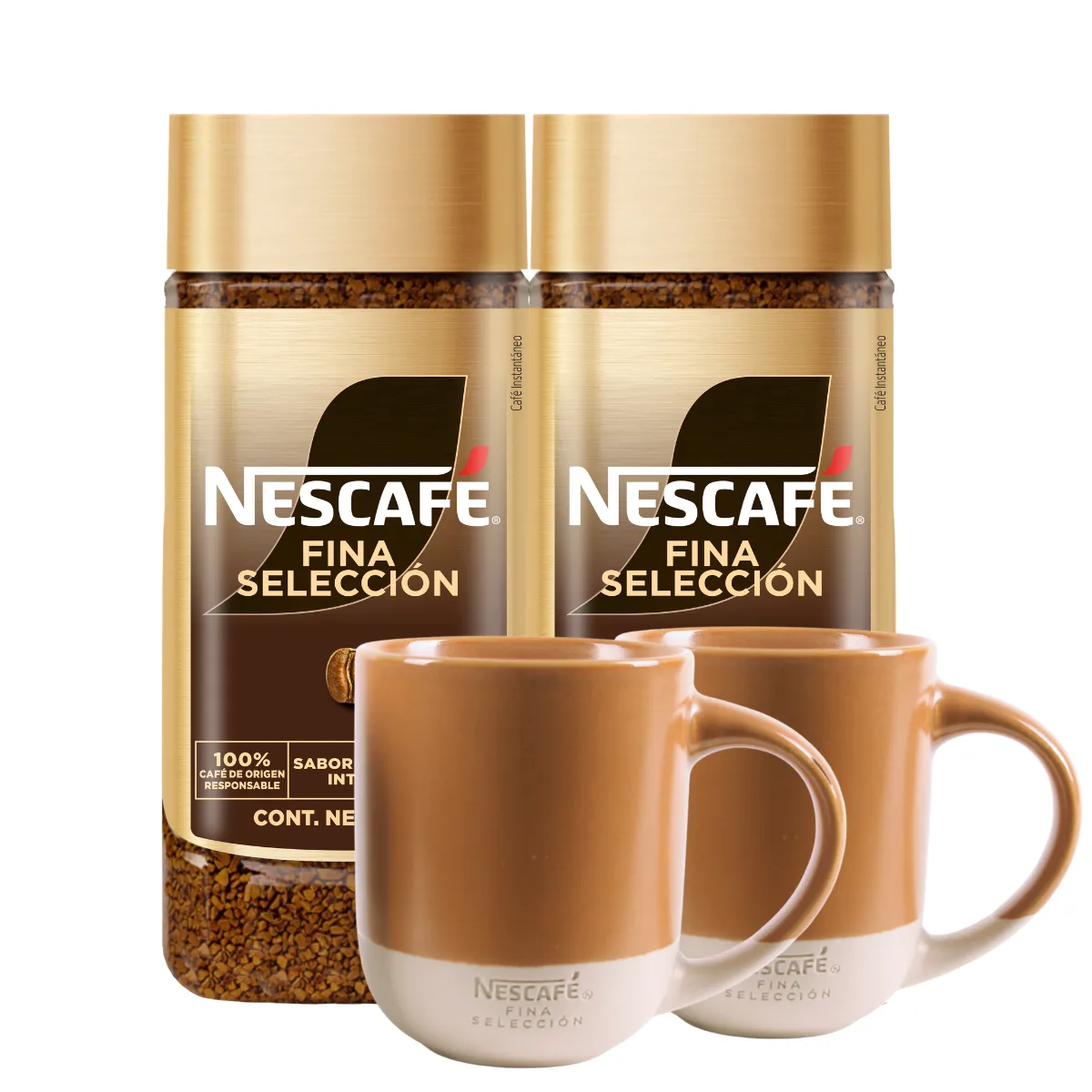 DOLCE GUSTO - 2 Café Nescafé® Fina Selección Frasco 200g + 2 Tazas Nescafé