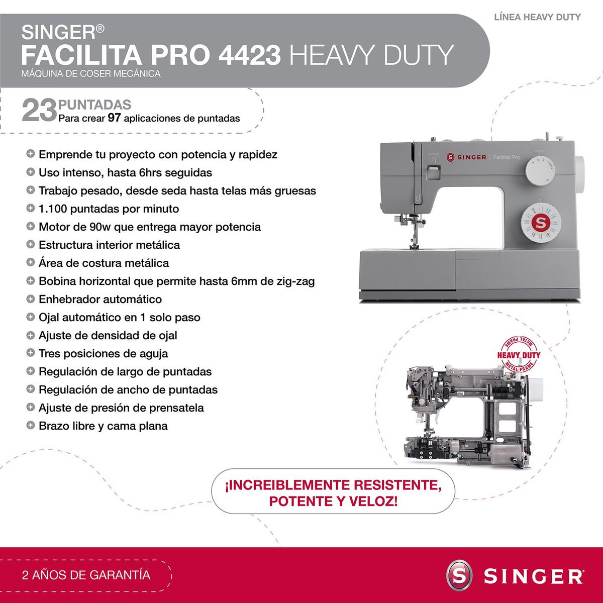 SINGER - Máquina de coser Singer Facilita pro 4423 90W