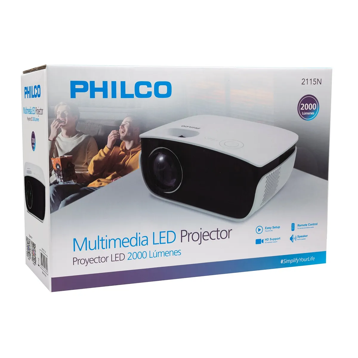 PHILCO - Proyector Multimedia LED 2000 Lúmenes Philco