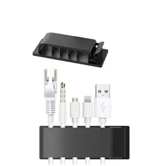 GENERICO - Organizador Cables 5 Canales Adhesivo 4pcs Pared Auto Escritorio