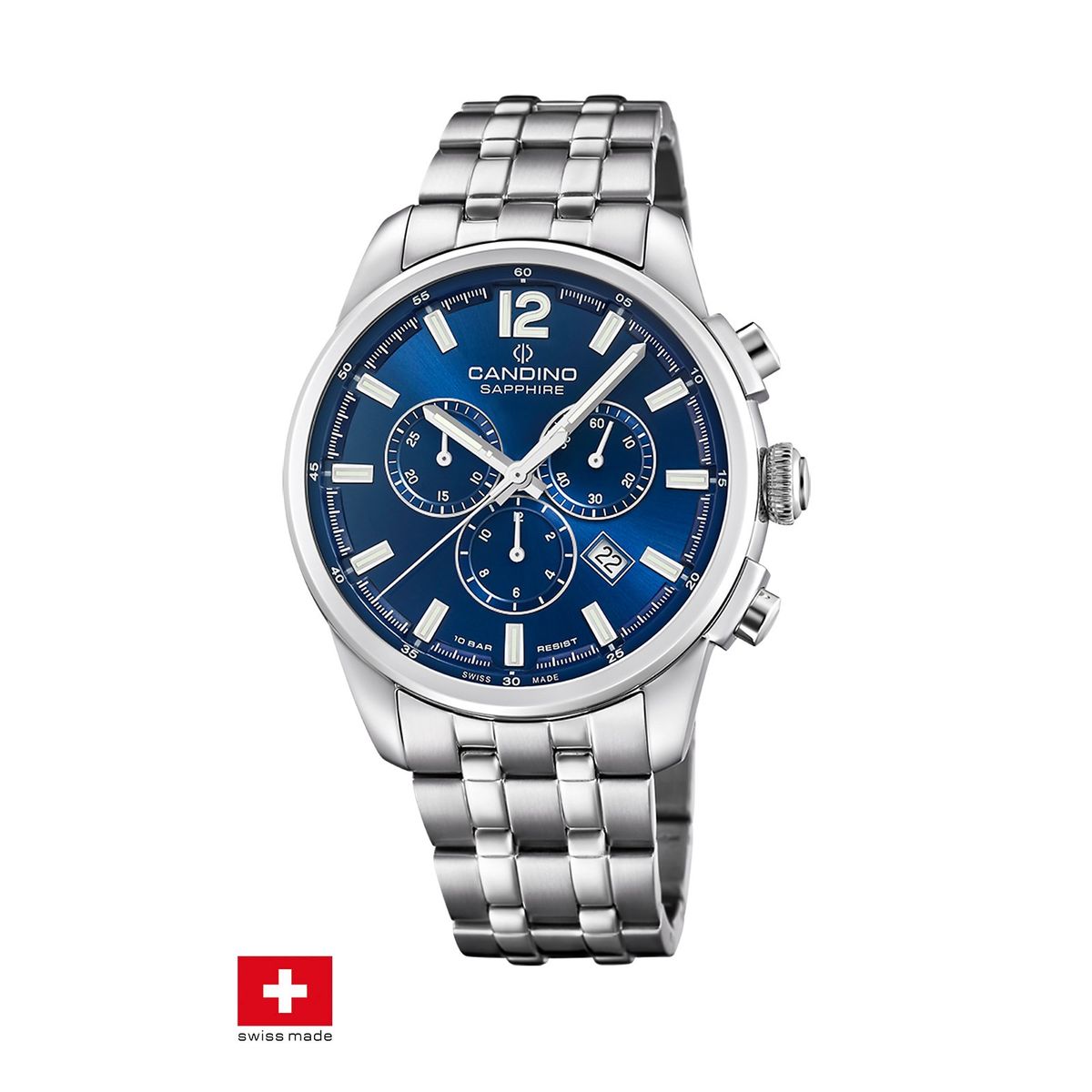 CANDINO - Reloj C4744/2 Candino Swiss Azul Hombre Couple Classic