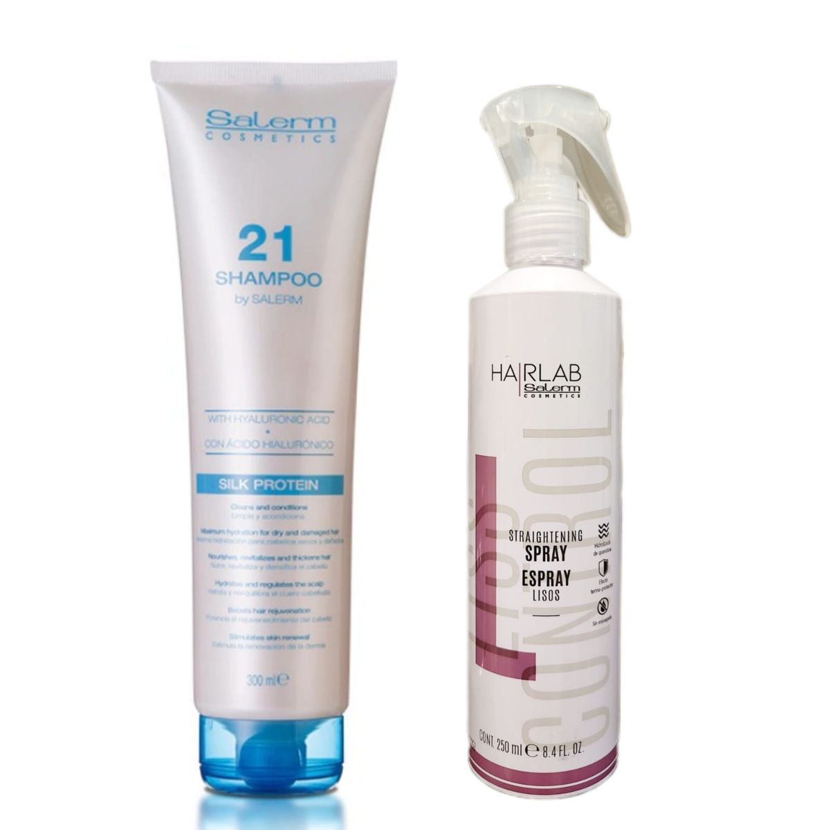 SALERM - Shampoo Salerm 21 Nutricion + Straightening lisos Protector Spray