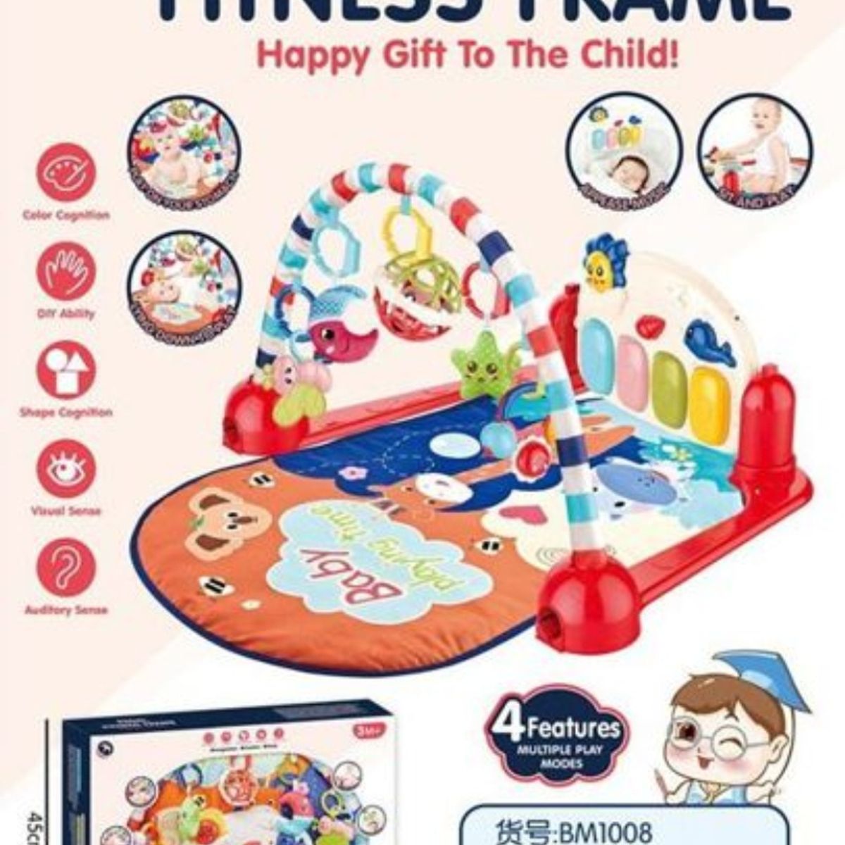 GENERICO - Alfombra Musical Con Piano Set Estimulación Para Bebe AZUL