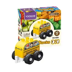GENERICO - Bloques de Construcción 10 pzs Bus Escolar – Building Blocks Diy