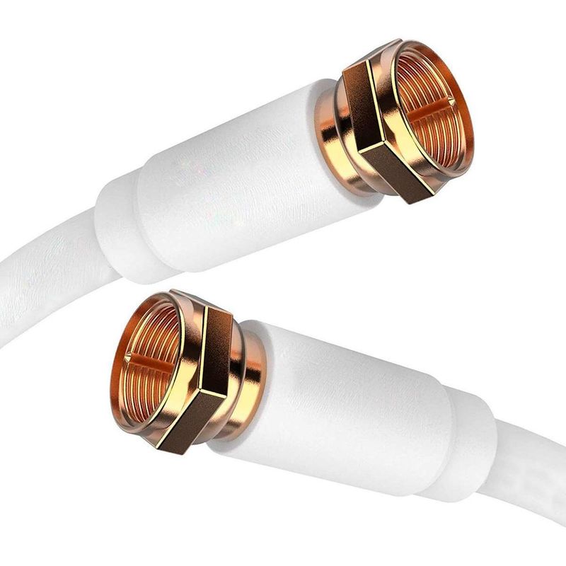 GEN - Cable Coaxial Tv Cable Vhs Dvd Led Lcd Dvr Decodificador - Blanco