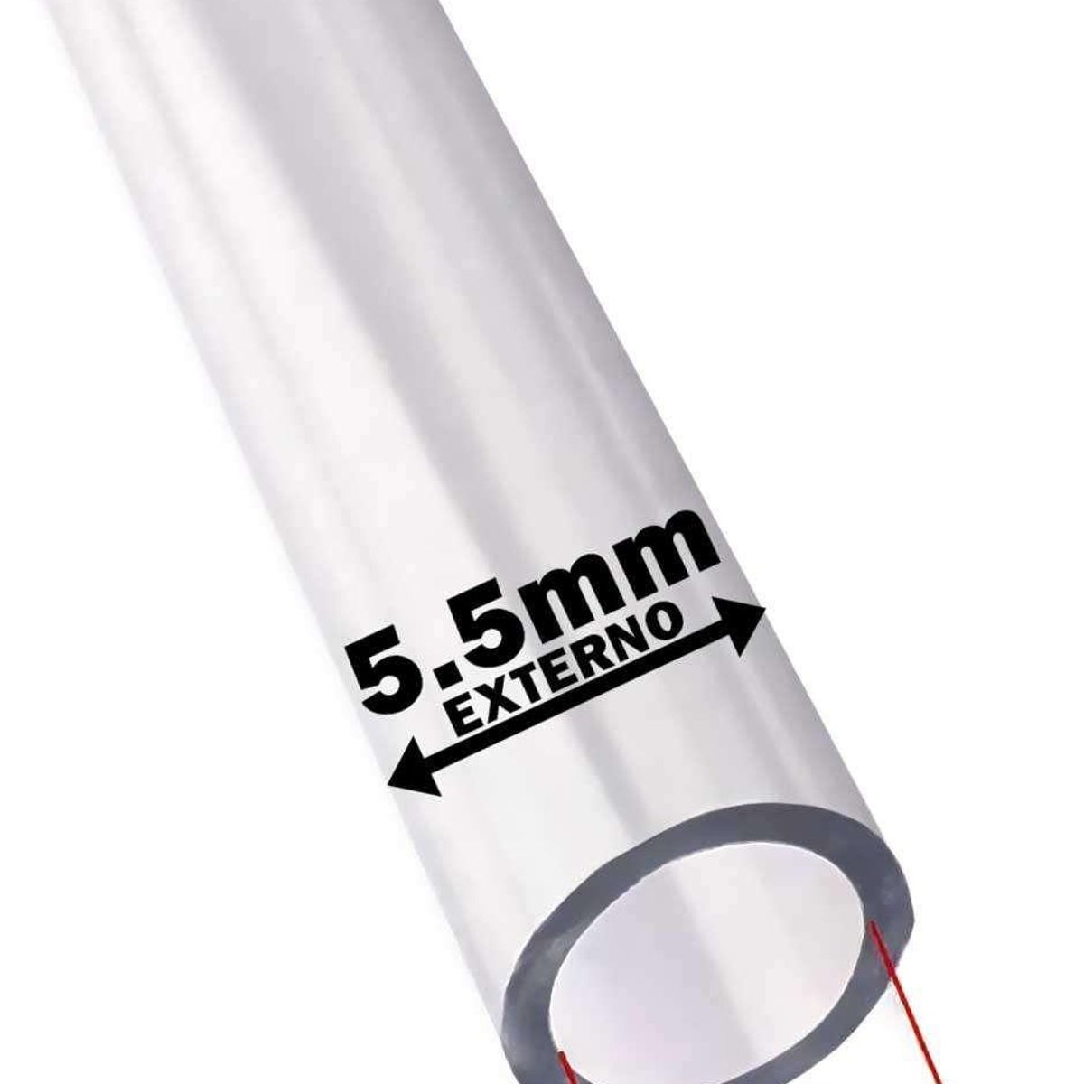 GEN - Manguera Transparente Clear 4mm 1 Metro Traslucida - Blanco