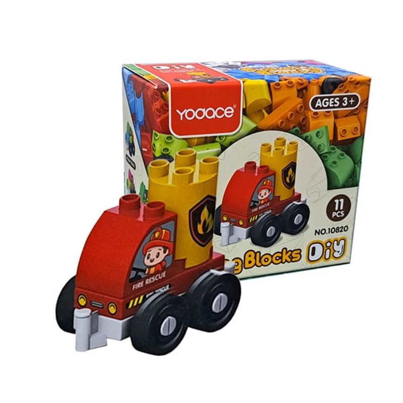 GENERICO - Bloques de Construcción 11 pzs Camión Bomberos – Building Blocks Diy