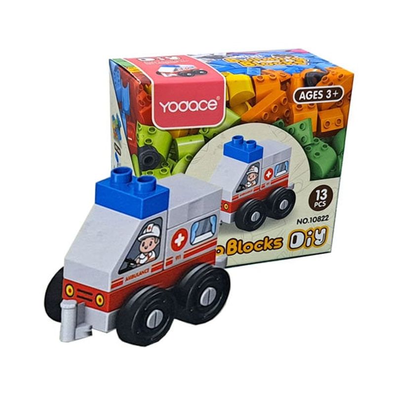 GENERICO - Bloques de Construcción 13 pzs Ambulancia – Building Blocks Diy