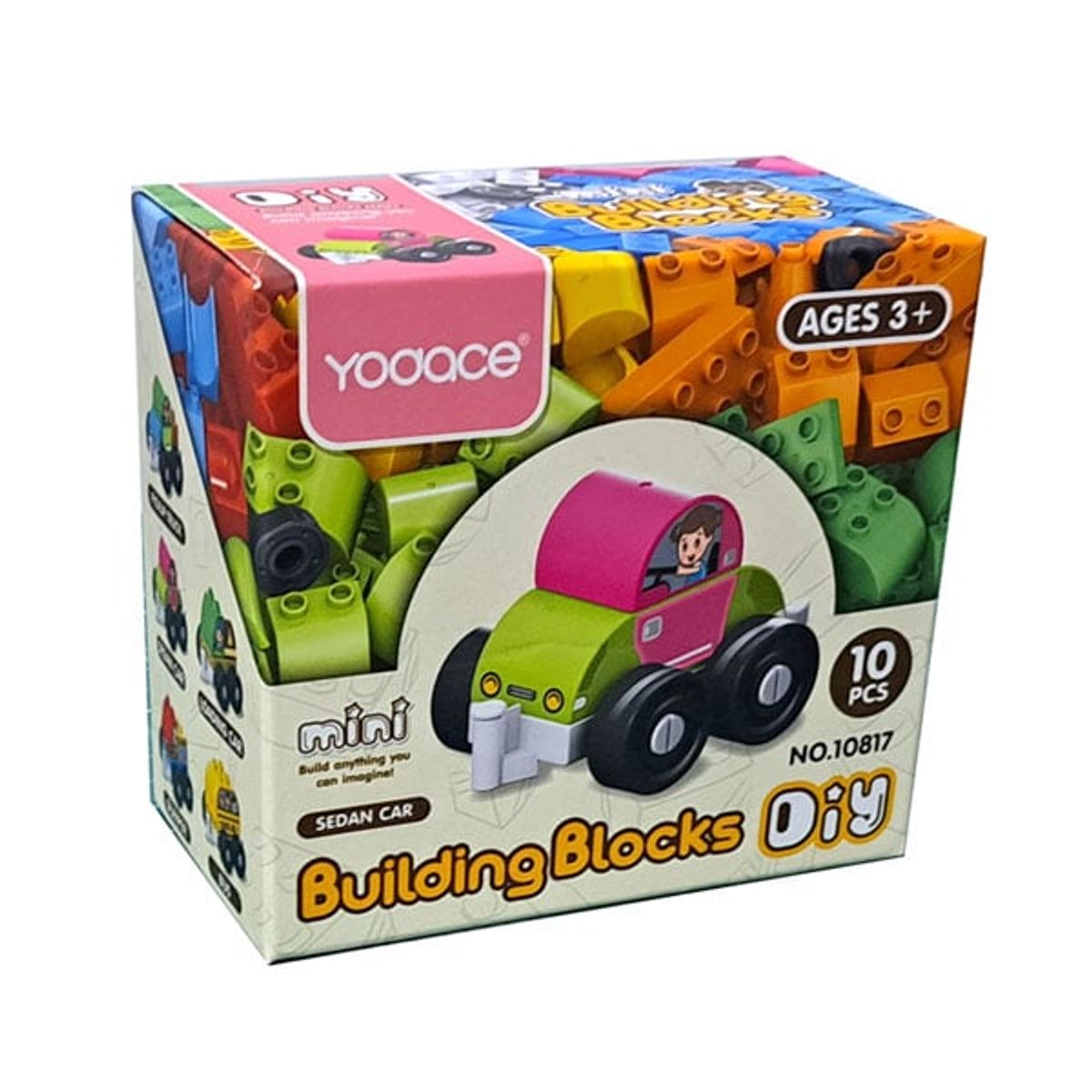 GENERICO - Bloques de Construcción 10 pzs Auto Sedan Building Blocks Diy