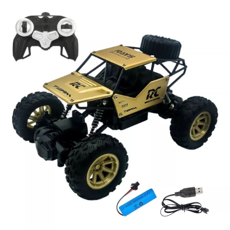 GENERICO - Auto Control Remoto Metal Amortiguador 24g 4x4 118 Team Rc Dorado