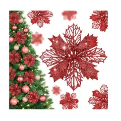 GENERICO - Flores Navideñas Artificiales Decoracion Arbol Navidad 20pcs