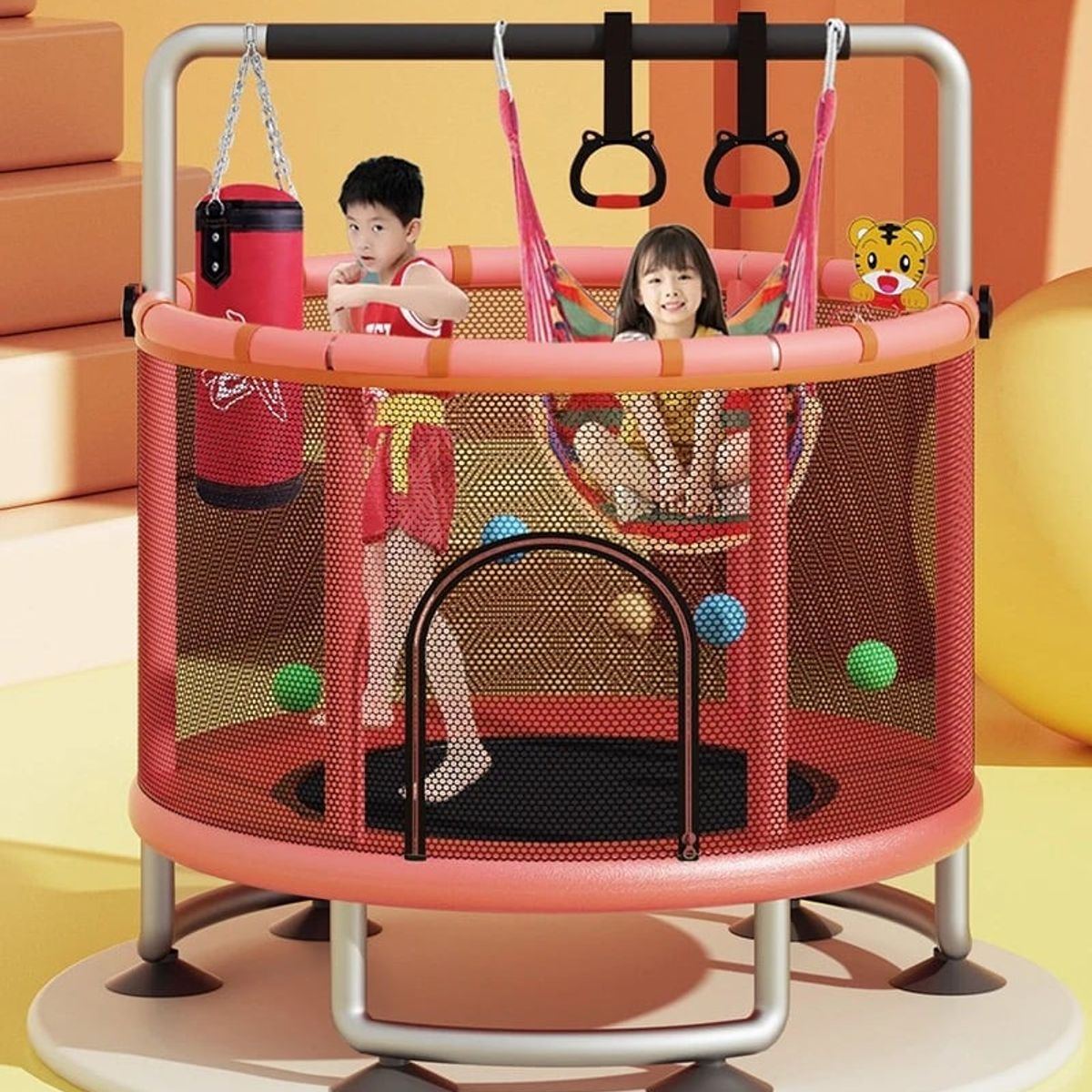 GENERICO - Mini Trampolin Cama Elastica Para Niños + Juguetes