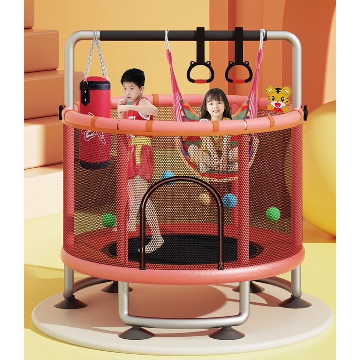 GENERICO - Mini Trampolin Cama Elastica Para Niños + Juguetes