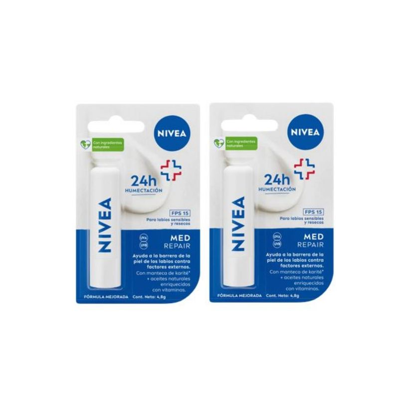 NIVEA - Pack Bálsamos labiales Med Repair Nivea