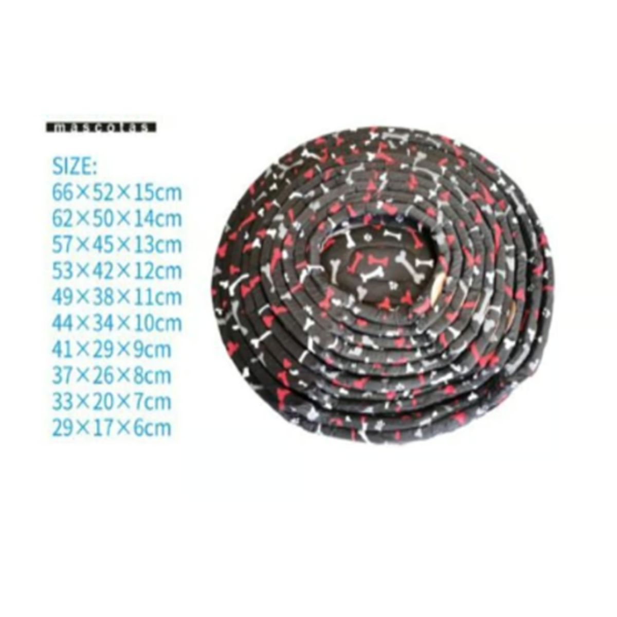 GENERICO - Colchoneta Cama Para Mascotas Diseño Huesos