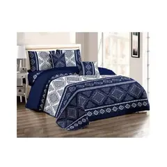 ANGELES DEL HOGAR - Set Sabanas Estampadas + Cubrecama Quilt Tamaño 2 Plazas