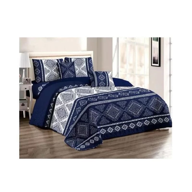 ANGELES DEL HOGAR - Set  Sabanas  Estampadas + Cubrecama Quilt Tamaño  2 Plazas