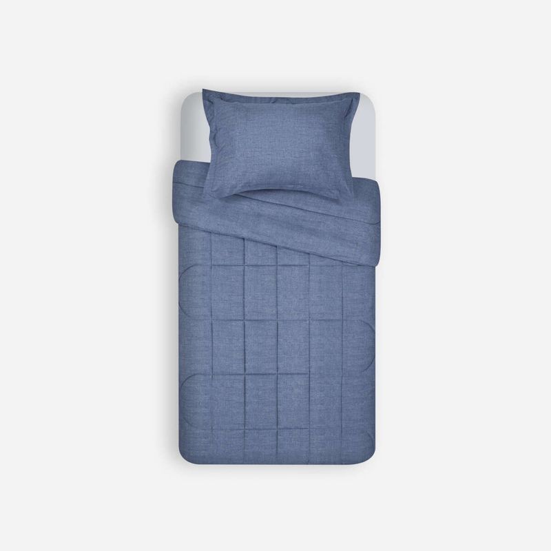 ROSEN - Plumón Unicolor Chambray Denim 1,5 Plazas