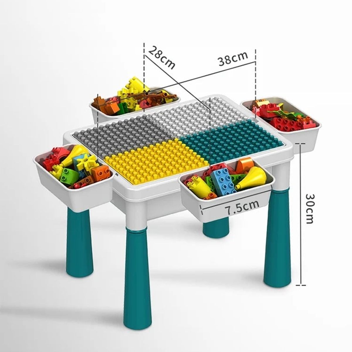 GENERICO - Set De Bloques Construcción Mesa silla Y 4 Cajas Lateral